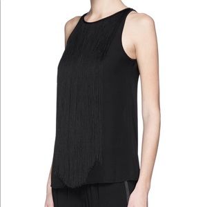 Theory Fringe Front Silk Top S